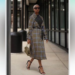 NWT The Drop Women's Martini Olive Plaid Trench Coat by @signedblake Sz XS